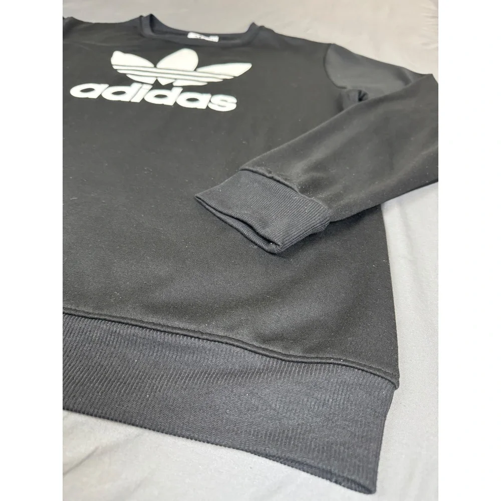 Adidas Originals Mens Trefoil Logo Sweatshirt Black Crewneck 3XL Pullover